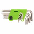  Набор ключей имбусовых Tamper-Torx , 9 шт: ТT10-ТT50.45x, закаленные, короткие, никель Сибртех, фото 1 