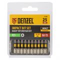  Бита IMPACT, PZ1x25 мм, лазерная обработка шлица, сталь S2, 10 шт., Е 6,3 Denzel, фото 1 