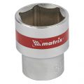  Головка торцевая, 24 мм, шестигранная, CrV, под квадрат 1/2, хромированная Matrix, фото 1 