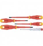  Набор отверток диэлектрических до 1000 В, 5 шт, тестер, CrV, двухкомпонентные рукоятки Сибртех, фото 1 