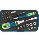  Отвертки реверсивные с набором бит и торцевыми головками, 41 шт, CrV Сибртех, фото 1 