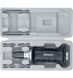  Отвертка ударно-поворотная 1/2, набор бит, 6 шт, черная ручка Профи, пластиковый бокс Matrix, фото 1 