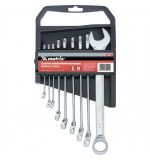  Набор ключей комбинированных, 6-22 мм, 9 шт, CrV, полированный хром Matrix, фото 1 