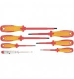  Набор диэлектрических отверток 7 шт, до 1000 В, пробник электрический до 250 В, двухкомпонентные рукоятки Matrix Professional, фото 1 