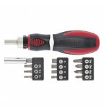  Отвертка реверсивная, набор бит, 11 шт, CrV Matrix, фото 1 