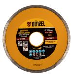  Диск алмазный, отрезной сплошной, 115 х 22.2 мм, мокрая резка Denzel, фото 1 