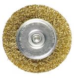  Щетка для дрели, 50 мм, плоская со шпилькой, латунированная витая проволока Matrix, фото 1 