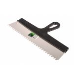  Шпатель из нержавеющей стали, 350 мм, зуб 6 х 6 мм, пластмассовая ручка Сибртех, фото 1 