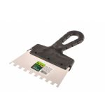  Шпатель из нержавеющей стали, 150 мм, зуб 8 х 8 мм, пластмассовая ручка Сибртех, фото 1 