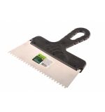  Шпатель из нержавеющей стали, 200 мм, зуб 4 х 4 мм, пластмассовая ручка Сибртех, фото 1 