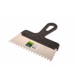  Шпатель из нержавеющей стали, 200 мм, зуб 6 х 6 мм, пластмассовая ручка Сибртех, фото 1 