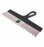  Шпатель из нержавеющей стали, 350 мм, зуб 10 х 10 мм, пластмассовая ручка Сибртех, фото 1 