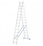 Лестница, 2 х 14 ступеней, алюминиевая, двухсекционная, Россия, Сибртех, фото 1 