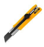  Нож, 25 мм, сменное лезвие, SK4, корпус из TPR, метал. направляющая, винтовой фиксатор Denzel, фото 1 