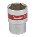  Головка торцевая, 21 мм, шестигранная, CrV, под квадрат 1/2, хромированная Matrix, фото 1 