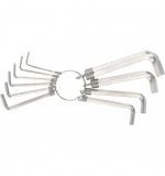  Набор ключей имбусовых HEX, 1.5-10 мм, CrV, 10 шт, никелированный, на кольце Sparta, фото 1 