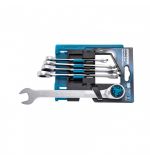  Набор ключей комбинированных трещоточных, количество зубьев 100, СRV, 5 шт, 8- 17 мм Gross, фото 1 