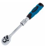  Ключ телескопический трещоточный 1/4, 150-200 мм, CrV, хромированная, двухкомпонентная рукоятка Gross, фото 1 