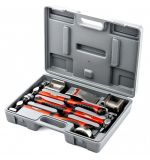  Набор рихтовочный, 3 молотка с фибергласовыми ручками, 4 наковальни, пластиковый бокс Matrix, фото 1 