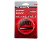  Набор бит, магнитный адаптер для бит, сталь 45Х, 7 предметов, пластиковый кейс Matrix, фото 6 