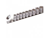  Набор торцевых головок, 3/8, шестигранные, CrV, 10 шт, 8-19 мм Stels, фото 3 