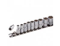  Набор торцевых головок, 1/4, шестигранные, CrV, 10 шт, 4-13 мм Stels, фото 3 