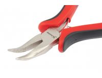  Длинногубцы изогнутые Mini, 130 мм, никелированные, авторазжим, двухкомпонентные рукоятки Matrix, фото 2 