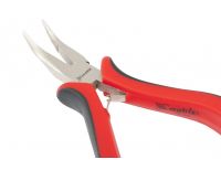  Длинногубцы изогнутые Mini, 130 мм, никелированные, авторазжим, двухкомпонентные рукоятки Matrix, фото 3 