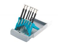  Набор отверток для точной механики, CrMo, металлические обрезиненные рукоятки, 6 шт, бокс трансформер Gross, фото 2 