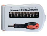  Отвертка для точных работ с насадками Fusion, 22 предмета, в пластиковом пенале Matrix, фото 2 