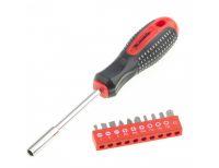  Отвертка с набором бит, 11 шт, Fusion, CrV, трехкомпонентная рукоятка "Anti slip" Matrix, фото 2 