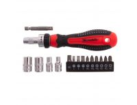  Отвертка реверсивная с набором бит и насадок торцевых, CrV, 1/4, 16 шт Matrix, фото 2 