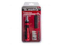  Отвертка реверсивная с набором бит и насадок торцевых, CrV, 1/4, 16 шт Matrix, фото 4 