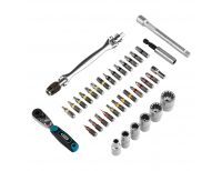  Набор бит и головок торцевых, 1/4, карданный ключ, трещотка, адаптер, S2, 37 шт. Gross, фото 7 