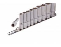  Набор удлиненных торцевых головок 3/8, шестигранные, CrV, 10 шт, 8-19 мм Stels, фото 3 