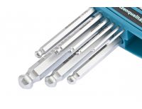  Набор ключей имбусовых HEX, 1.5-10 мм, S2, 9 шт, удлиненные с шаром, сатинированные Gross, фото 3 