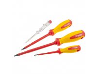  Набор диэлектрических отверток 7 шт, до 1000 В, пробник электрический до 250 В, двухкомпонентные рукоятки Matrix Professional, фото 3 