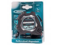 Рулетка Magnetisch 5 м х 19 мм,обрезиненный корпус,автоматическая фиксация,Нейлоновое покрытиеытие,зацеп с магнитом Gross, фото 4 