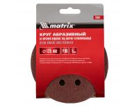  Круг абразивный на ворсовой подложке под "липучку", перфорированный, P 80, 125 мм, 5 шт Matrix, фото 4 