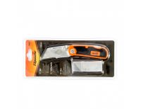  Нож, 19 мм, складной, пластиковая двухкомпонентная рукоятка, сменное трапециевидное лезвие, 5 лезвий Sparta, фото 2 