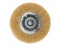  Щетка для дрели 100 мм, плоская со шпилькой, латунированная витая проволока Matrix, фото 2 