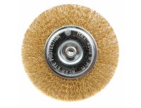  Щетка для дрели 100 мм, плоская со шпилькой, латунированная витая проволока Matrix, фото 3 