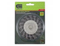  Щетка для дрели, 100 мм, плоская со шпилькой, крученая металлическая проволока Matrix, фото 3 