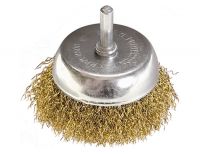  Щетка для дрели, 50 мм, "чашка" со шпилькой, латунированная витая проволока Matrix, фото 2 