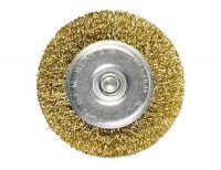  Щетка для дрели, 60 мм, плоская со шпилькой, латунированная витая проволока Matrix, фото 2 