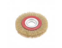  Щетка для точила, 150 мм, посадка 32 мм, плоская, латунированная витая проволока Matrix, фото 2 