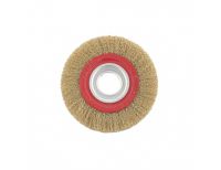  Щетка для точила, 150 мм, посадка 32 мм, плоская, латунированная витая проволока Matrix, фото 3 