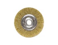  Щетка для УШМ, 100 мм, посадка 22.2 мм, плоская, латунированная витая проволока Matrix, фото 2 