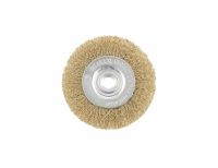  Щетка для УШМ, 100 мм, М14, плоская, латунированная витая проволока Matrix, фото 3 