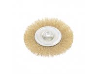  Щетка для УШМ, 125 мм, М14, плоская, латунированная витая проволока Matrix, фото 2 